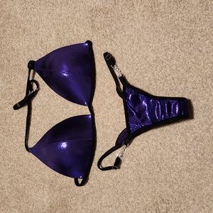 Angel Competition Practice Posing Bikini in Holographic Eggplant Purple